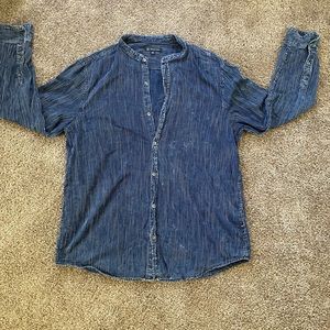 Blue Striped Button Up